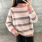 Patterned Mock-turtleneck Sweater
