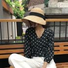 Polka Dot Wrap Chiffon Blouse