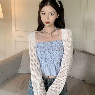 Ruffled Halter Top + Knit Shrug