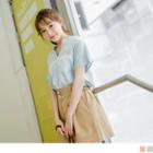 V-neck Hi-lo Longline Loose Fit Blouse