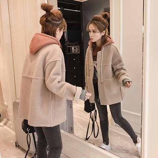 Long Sleeve Fleece Jacket With Hood
