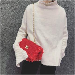 Chain Strap Fringed Crossbody Bag