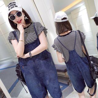 Spaghetti Strap Denim Pinafore Playsuit