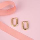 Alloy Oval Hoop Earring 1 Pair - As Shown In Figure - One Size