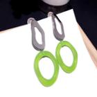 Non-matching Drop Earring 1 Pair - Green - One Size