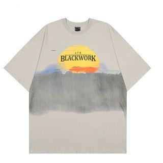 Sunset Print Short-sleeve Top