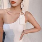 Asymmetric Hoop Accent Swimsuit