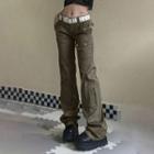 Low Rise Straight-fit Cargo Boot-cut Pants
