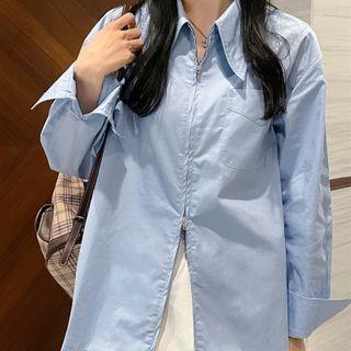 Pocket Detail Zipped Shirt