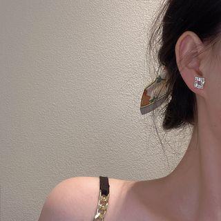 Rhinestone Earring E3122 - 1 Pair - Gold - One Size