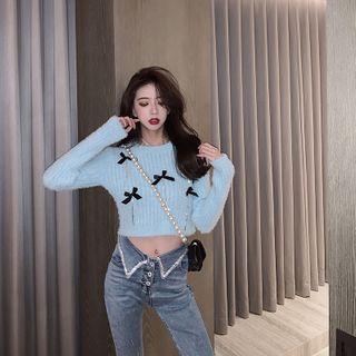 Bow Detail Cropped Sweater