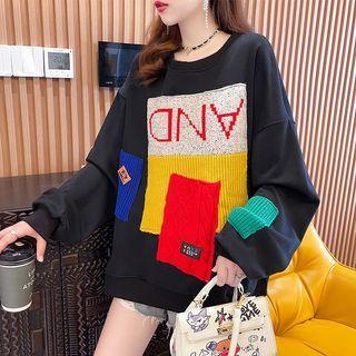 Crew Neck Patchwork Sweater