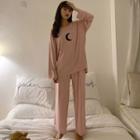 Set: Printed Long-sleeve T-shirt + Pants