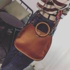 Round Handle Tote With Shoulder Strap