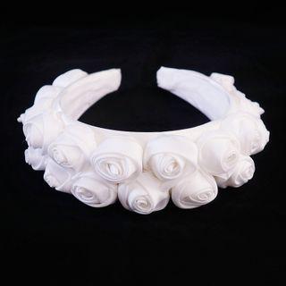 Wedding Rose Headband White - One Size