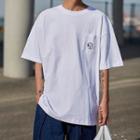 Plain Round Neck Short Sleeve T-shirt With Front Pocket
