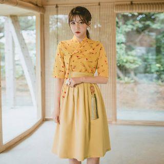 Modern Hanbok Mustard Yellow Skirt Mustard Yellow - One Size