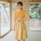 Modern Hanbok Mustard Yellow Skirt Mustard Yellow - One Size