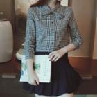 Tie Neck Gingham Shirt