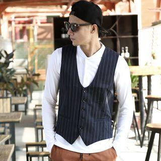 Pinstriped Buttoned Vest