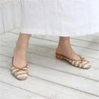 Bow-detail Woven Slide Sandals