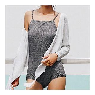 Open-back Ribbed Swimsuit