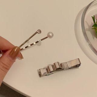 Set Of 3 : Alloy Hair Pin (assorted Designs) Set Of 3 - Silver - One Size