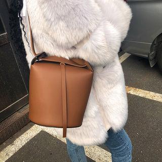 Stitched Pleather Bucket Bag