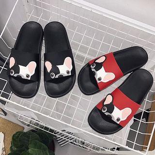 Dog Detail Slide Sandals