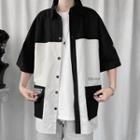 Short-sleeve Two-tone Cargo Shirt