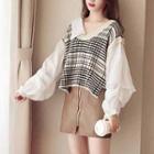 Mock Two-pieces V-neck Top