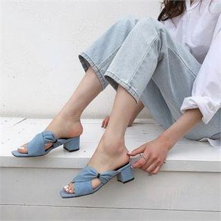 Cross-strap Denim Sandals
