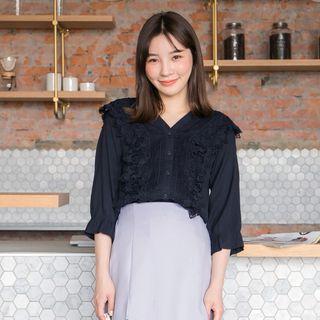 Crochet Lace V-neck Blouse