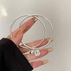 Chinese Character Layered Bangle Silver - One Size