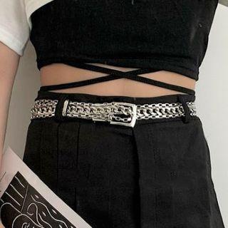 Metal Chain Belt Silver - One Size