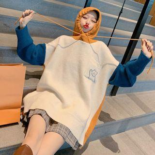 Long-sleeve Colour Panel Knit Sweater