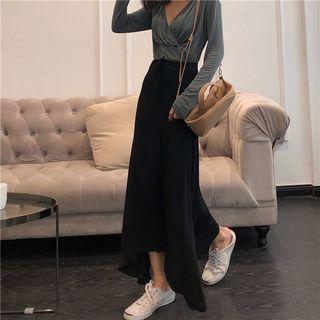 Asymmetric Hem Midi Strapless Dress