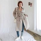 Epaulet Belted Double-breasted Trench Coat