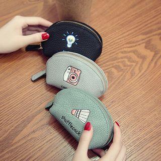 Embroidered Zip Coin Purse