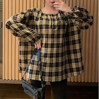 Oversized Check Top Check - One Size