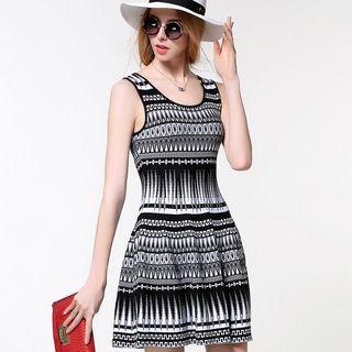 Patterned Knit Tank Dress