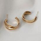 Metal Hook Earring 1 Pair - A437 - Gold - One Size