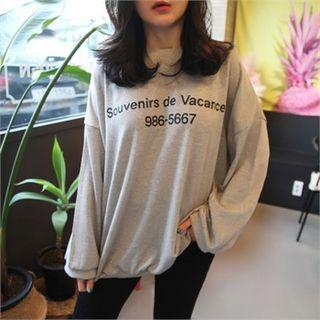Letter Print Patch-trim Sweatshirt