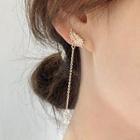 Rhinestone Fringed Stud Earring 1 Pair - One Size