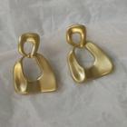 Matte Alloy Dangle Earring A-466 - 1 Pair - Gold - One Size