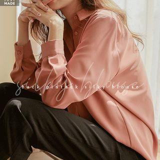 Pleated-back Textured Shirt