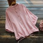 3/4-sleeve Star Pattern Top