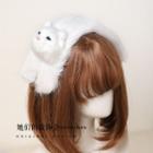 Chenille Cat Hair Clip White - One Size