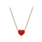 Simple And Romantic Plated Rose Gold Red Heart-shaped 316l Stainless Steel Necklace Rose Gold - One Size