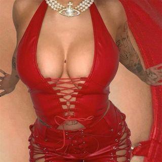 Halter Neck Lace-up Top